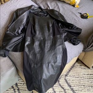 Faux leather dress and matching jacket